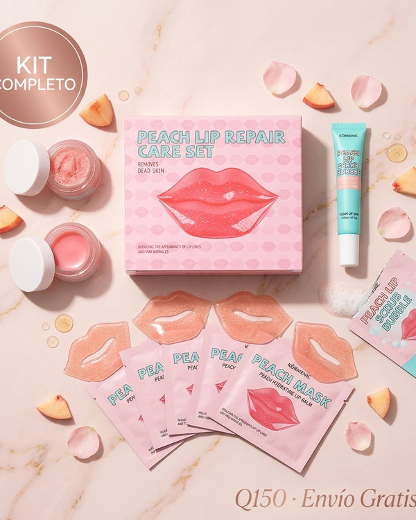 Kit Reparador de Labios Peach — Exfolia, Hidrata y Da Volumen 🍑